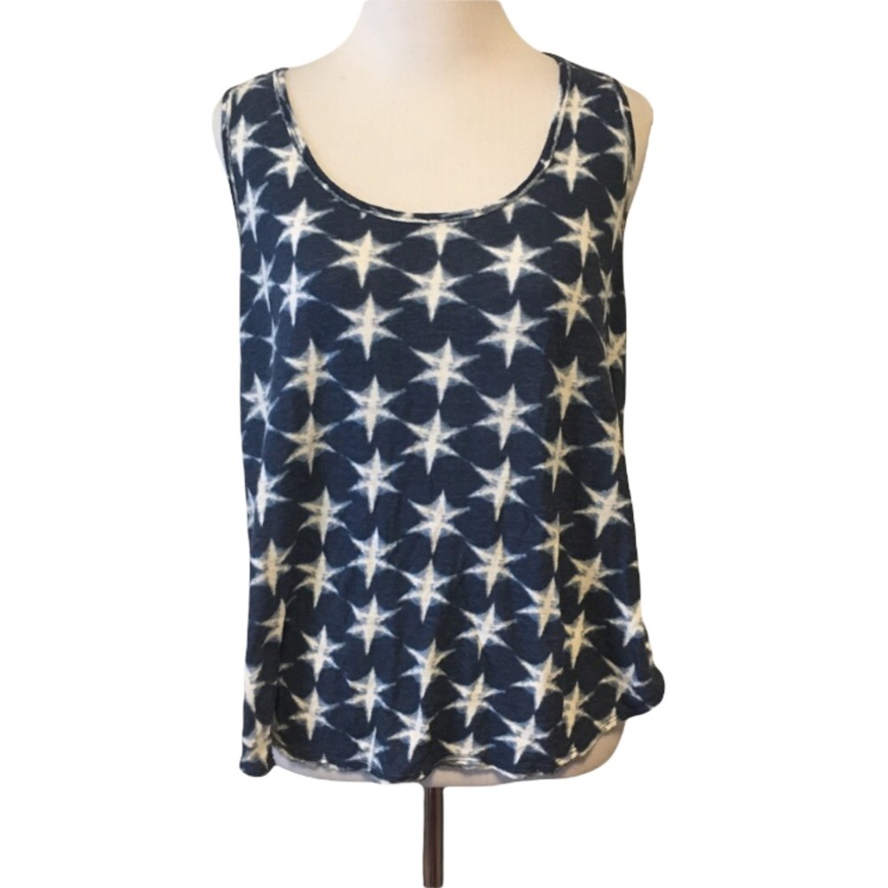 Lucky Brand Blue Stars Tank Top Medium